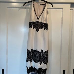 Karen Millen Dress- Ivory/ black lace